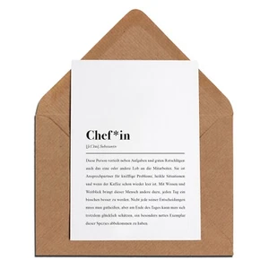 Chef / Chefin Karte mit Umschlag -Geschenk Teamleiter Geburtstag Dankeschön Büro - Bild 1 von 4
