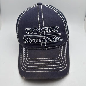 Rocky Mountains Colorado Hat Adult Mens Blue Cap Adjustable Hook Loop GR19 - Picture 1 of 6