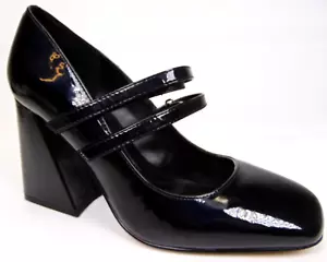 Women’s Mix No. 6 Aureliaa Mary Jane Pump Block Heels Shoes Size 9.0 Black Holog - Picture 1 of 14