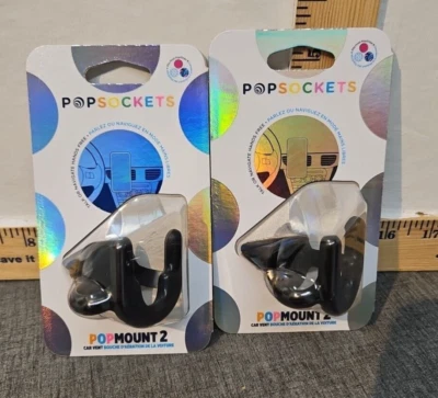 TWO PopSockets Pop Mount 2 Car Vent Holder for Phone - Black - Image 1 of 4