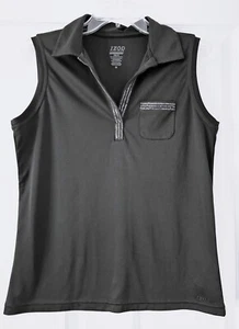 Damen Izod Preform Cool-Fx schwarz ärmellos Golf Shirt Glitzer & Brusttasche Medium - Bild 1 von 4