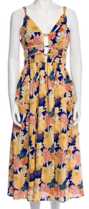 Vestido Anthropologie Caroline Constas Corpiño Griego Forrado Floral Midi Talla L - Imagen 1 de 13