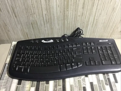 Microsoft Comfort Curve Keyboard 2000 v1.0 USB Wired Ergonomic KU-0459 Tested - Image 1 of 4