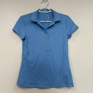 Polo de corte J Mclaughlin para mujer XS NUEVO CON ETIQUETAS $158 Catalina elástico manga corta azul - Imagen 1 de 7