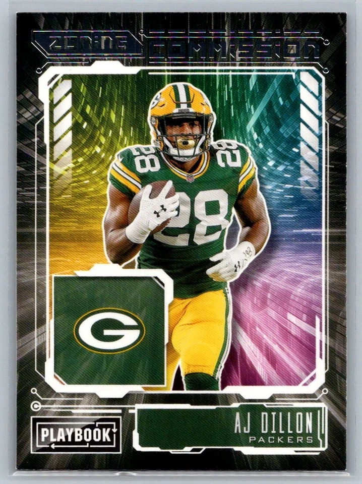 2021 Panini Playbook #ZC-AJD AJ Dillon Zoning Commission Green Bay Packers - Image 1 of 2