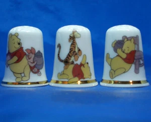 Birchcroft Porzellan Fingerhüte -- 3er Set -- Winnie Puuh und Freunde - Bild 1 von 2