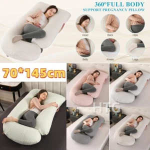 Almohada de Embarazo Cuerpo Completo Maternidad Mujeres Forma de J Almohada de Soporte para Dormir Lateral - Imagen 1 de 43