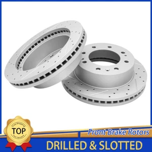 Rotor de disco ranurado perforado delantero para GMC Chevrolet Sierra Silverado 2500 3500 HD - Imagen 1 de 6