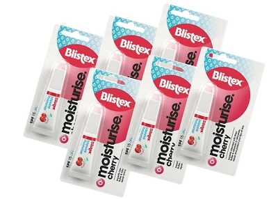 6x Blistex Intensive Moisturiser CHERRY Hydrating SPF15 Lip Balm 6ml