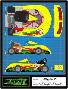 RACING GO KART WRAP WITH FRONT AND REAR NUMBERS, graphics, decals, wraps-Style7 - Picture 1 of 1