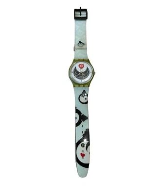 Relógio SWATCH "Space Sheep" GG174 1998 retrô azul claro preto branco-funciona - Imagem 1 de 4