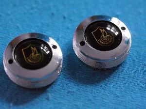 Campagnolo gold / black crankset dust caps fit Campagnolo record shimano ofmega - Picture 1 of 4