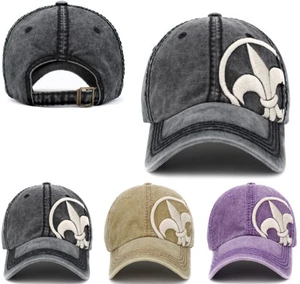 Baseballmütze Fleur de Lis Vintage Distressed Unisex Damen Herren - Bild 1 von 10