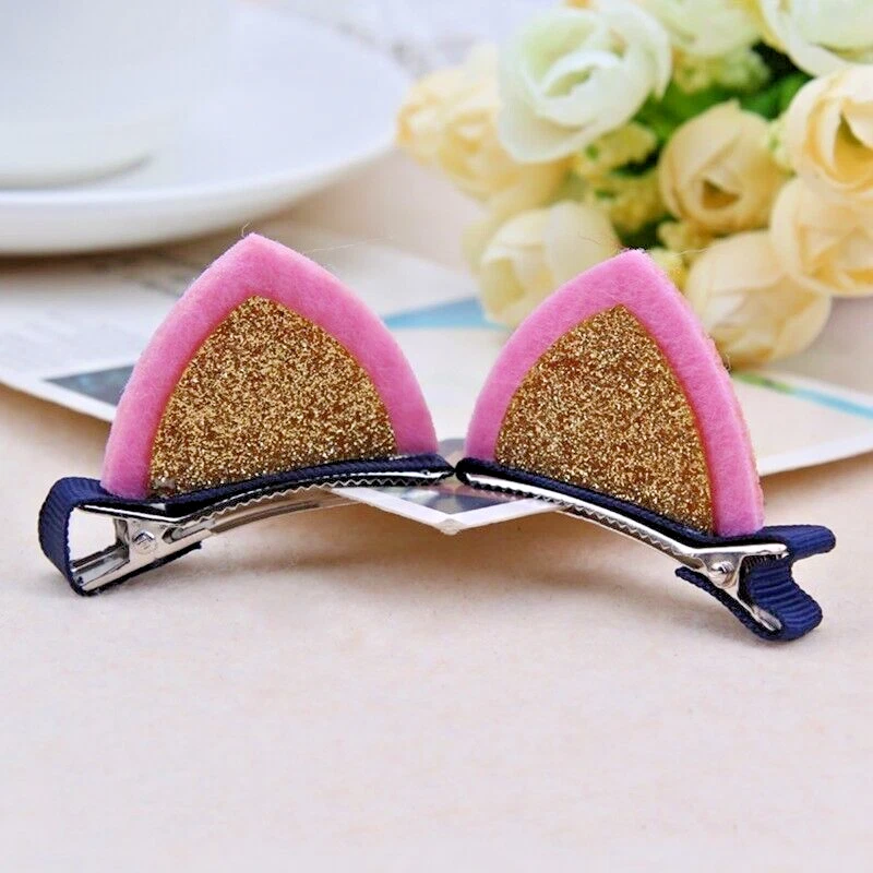 Correas oreja de gato dibujos animados brillo pelo adorno/clips/cinta para la cabeza para lindas niñas Foto 1 de 1