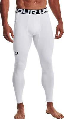 Medias de compresión Under Armour ColdGear para hombre blancas capa base correr Foto 1 de 4