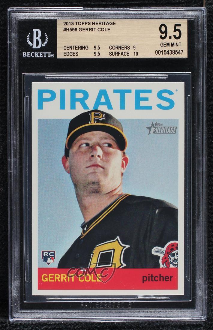 2013 Topps Heritage High Number Gerrit Cole #H596 BGS 9.5 GEM MINT Rookie RC