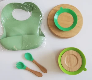Baby Toddler Weaning Feeding Set | Suction Plate&Bowl | Bib | Fork &Spoon - Picture 1 of 31