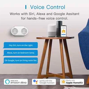 2 In 1 Smart WiFi Plug Socket APP Control Amazon Alexa Google Home IFTTT Mini EU - Picture 1 of 15