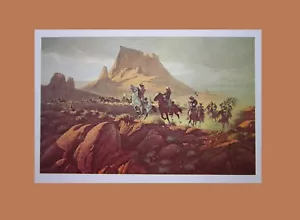 Stampa artistica Frank McCarthy Forward by Twos 1972 American Wild West 11x9" - Foto 1 di 8