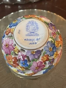 Herend Hungary Floral Bud Porzellan Bonbonniere Schmuckschatulle NUR UNTEN SELTEN 🦄 - Bild 1 von 10