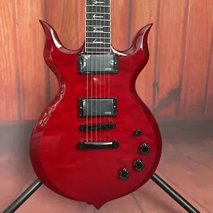 Red Quilted Maple Top Wylde Audio Electric Guitar HPL Fretboard Fixed bridge - Picture 1 of 5