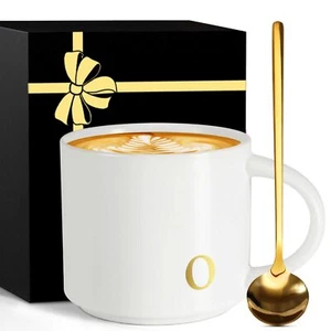 Monogrammed Ceramic Large Coffee Mug Tea Cup Women Wife Anniversary Her 9 11 ... - Picture 1 of 7