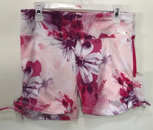 Justice Girls Floral Print active Shorts Gymnast Dance Size XL (16/18) - Picture 1 of 9