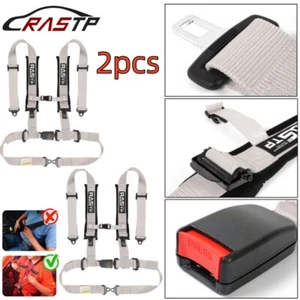 For CanAm X3 YXZ UTV Gray Pair of 4 Point Harness Racing Seat Belt 2" Padding - Picture 1 of 11