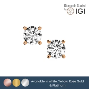 IGI 2,50 Karat E VS1 Rundschliff Martini Lab Diamant Ohrstecker 14 Karat Roségold - Bild 1 von 4