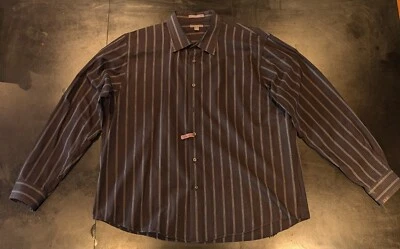 APT. 9 Men's Long Sleeve Button Down Shirt Superfine 80s Cotton Black, 2XL/XXL - Image 1 of 4