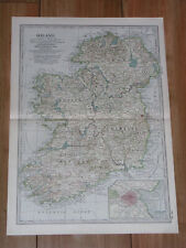 1902 ANTIQUE MAP OF IRELAND / DUBLIN