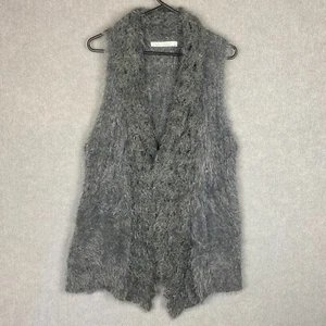 Brave + True Cardigan Womens OS Grey Fluffy Soft Sleeveless Open - Picture 1 of 6