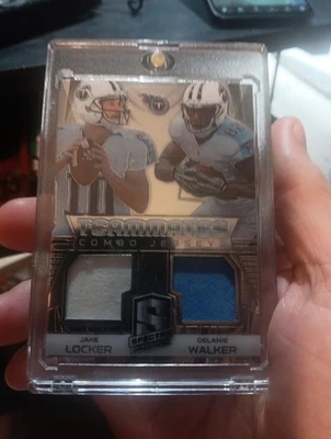 2014 Panini Spectra - Teammates Combo Jerseys Jake Locker, Delanie Walker #TC-JD - Image 1 of 2