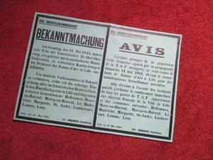 WW2 GERMAN POSTERS IN OCCUPIED FRANCE -12 - Picture 1 of 1