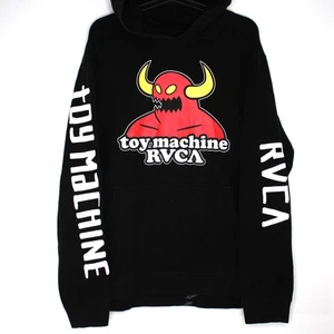 Toy Machine x RVCA Mens Large Y2K Style Big Logo Spell Out Hoodie RARE H933 - Picture 1 of 10