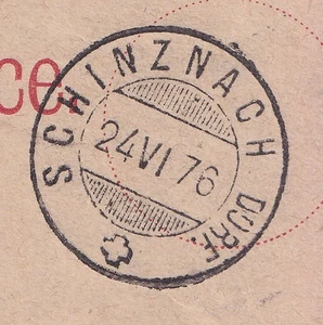 74743) SCHINZNACH DORF Luxus-Stempel 1876 auf Postkarte nach Hannover - Picture 1 of 3