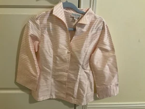 Charlotte Kellogg Palm Beach 100 % rosa Seide Bluse Small - Bild 1 von 3