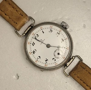 Vintage 1916 OMEGA WWI Military Trench Sterling Silver Excellent Condition Watch - Picture 1 of 8