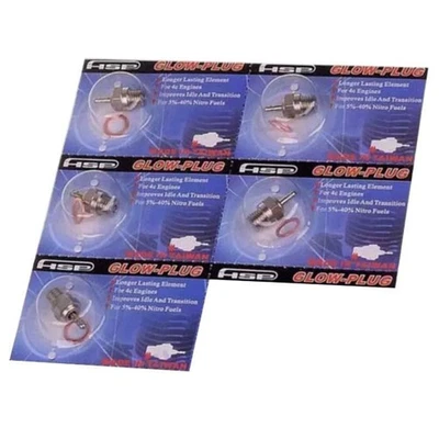 5x HSP Spark Glow Plug No.4 N4 Medium Hot #4 70117 for RC Nitro Engines 18-21 - Image 1 of 4