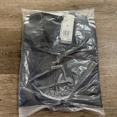 Adidas Essentials Masculino 3 Listras Tecido Track Top CW2362 Preto Branco 2XL NOVO - Imagem 1 de 3