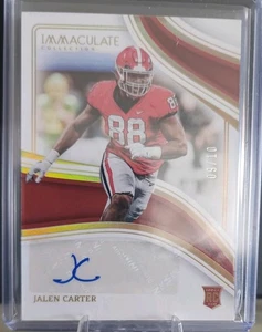 2023 Panini Immaculate Collection Rookie Jalen Carter /10 RC AUTO Eagles Georgia - Picture 1 of 3