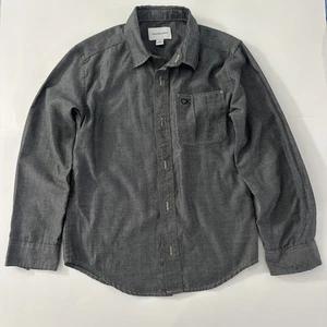Calvin Klein Boys' Long-Sleeve Dress Shirt, Size 8, Grey - Picture 1 of 12