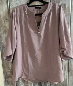 Neu mit Etikett Funlingo Damen Bluse Größe 2XL lavendel 3/4-Arm Pullover V-Ausschnitt - Bild 1 von 5
