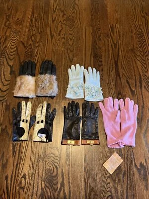 Lote de 5 guantes de cuero para mujer talla S Foto 1 de 4