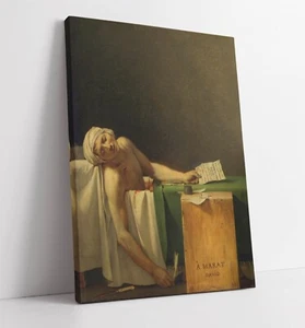 JACQUES LOUIS DAVID, MUERTE DE MARAT - LONA PARED ARTE IMPRESIÓN DE ARTE - Imagen 1 de 2