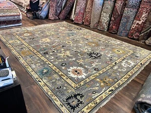 Genuine Hand Knotted Turkish Oushak Heriz Geometric Area Rug Carpet 9’11x13’7,61 - Picture 1 of 12