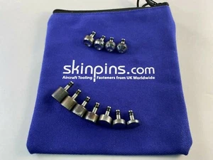 AIRCRAFT TOOLS 11PC AN470 CUP & FLUSH RIVET HAND SQUEEZER DIE SET WITH POUCH - Picture 1 of 3
