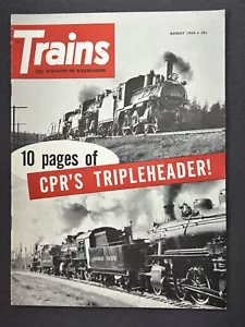 Trains - Aug 1960 - CPR's Tripleheader, What Ails Katy, Steaming in the Rain - Picture 1 of 2