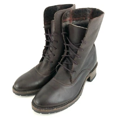 Винтажная обувь компании женщин кожаный ботинок размер 7,5 шнурует вверх ботильоны прерии - Изображение 1 из 4