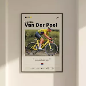 Mathieu Van Der Poel poster, Cycling print fan gift, Cycling icons print art - Picture 1 of 10